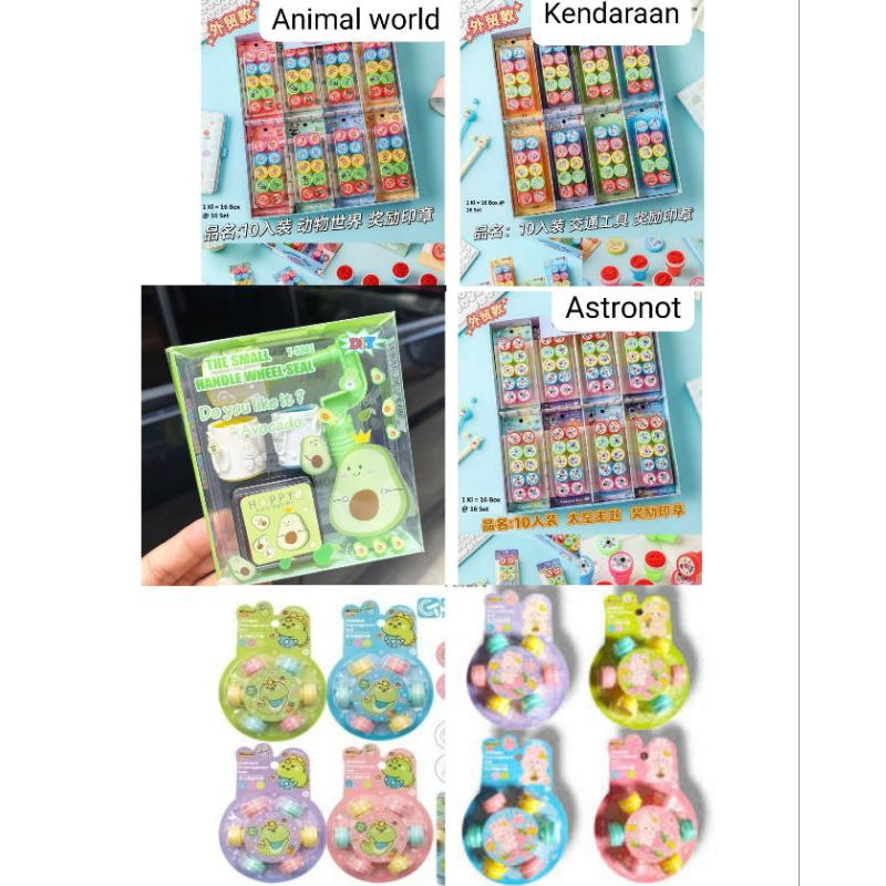 

FANCY CUTE STAMP CARTOON SEAL SET CAP STEMPEL GAMBAR KARTUN LUCU
