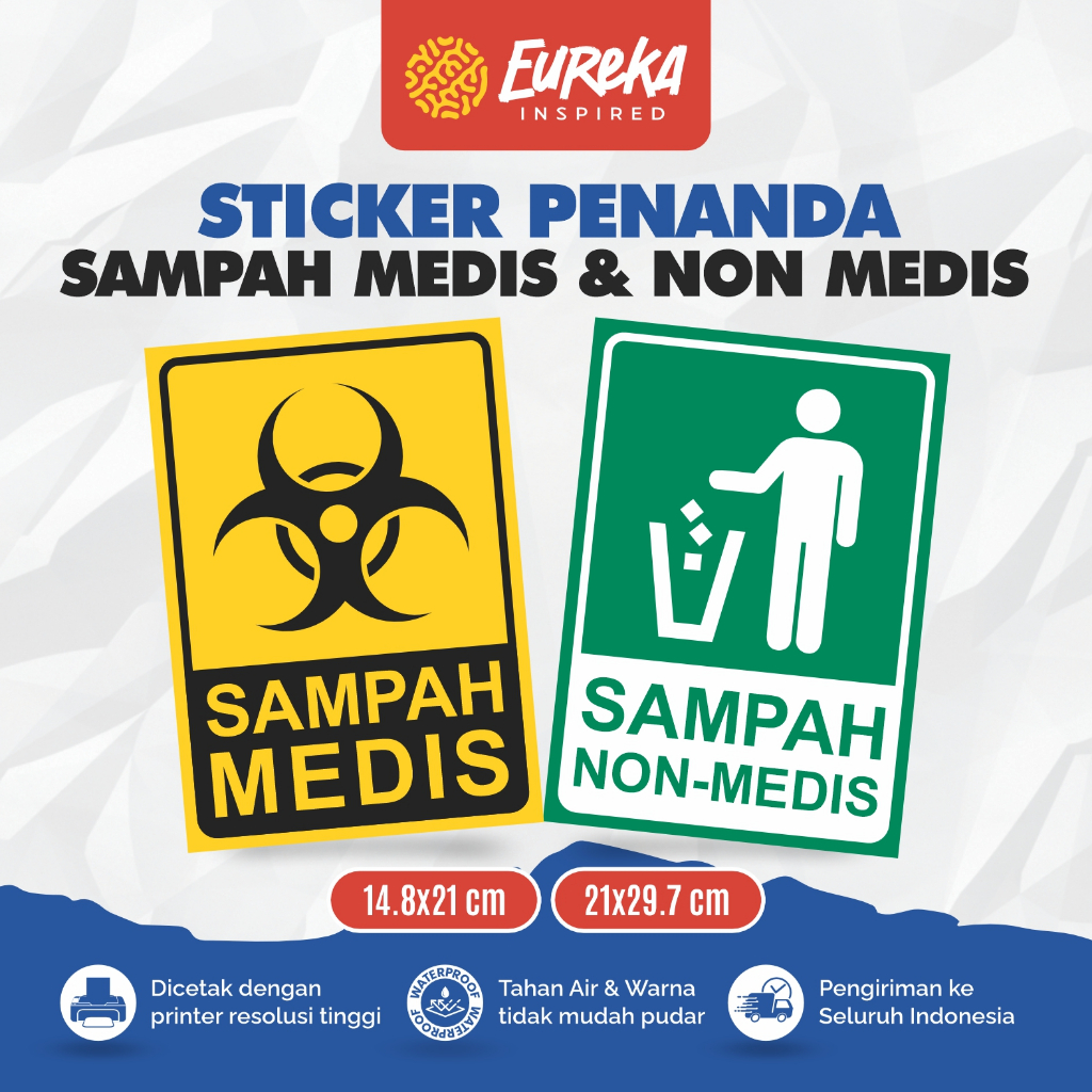 

Stiker Vynil Anti Air Penanda Sampah Medis & Non Medis
