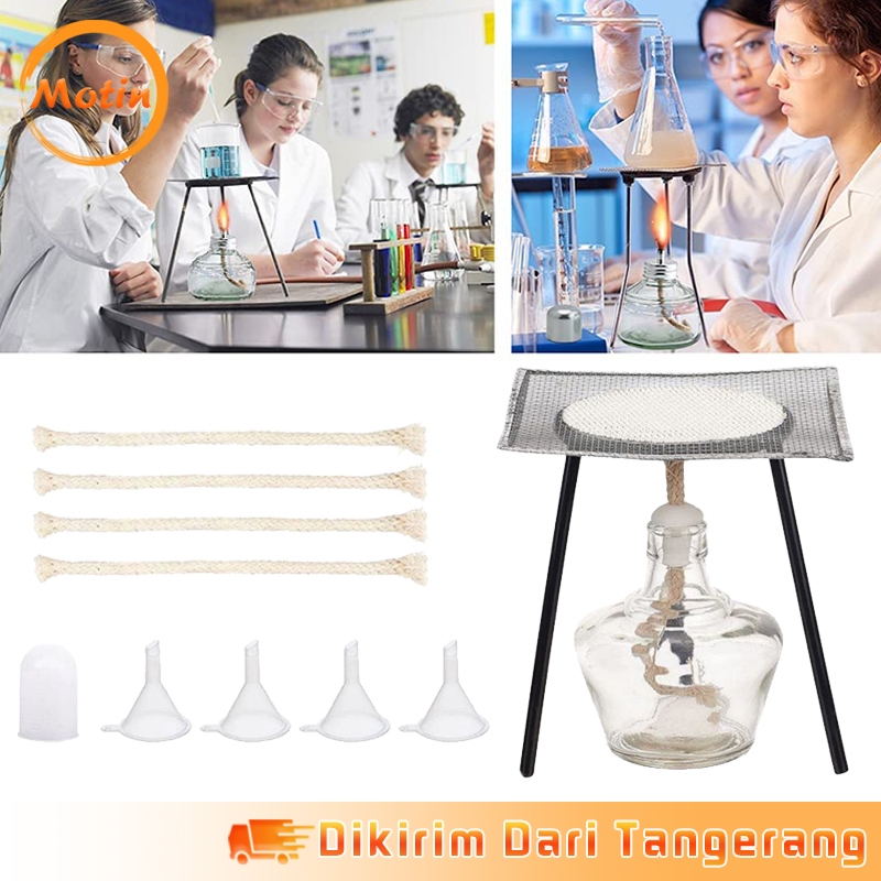 1 Set Pemanas Laboratorium 150ml Lampu Spirtus + Kaki Tiga + Kasa Asbes