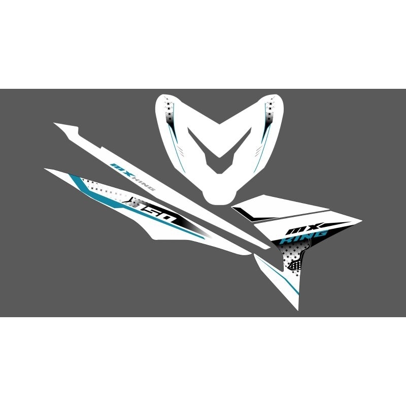 STRIPING STICKER TRANSPARAN MX KING 150 CUSTOM GARIS SIMPLE