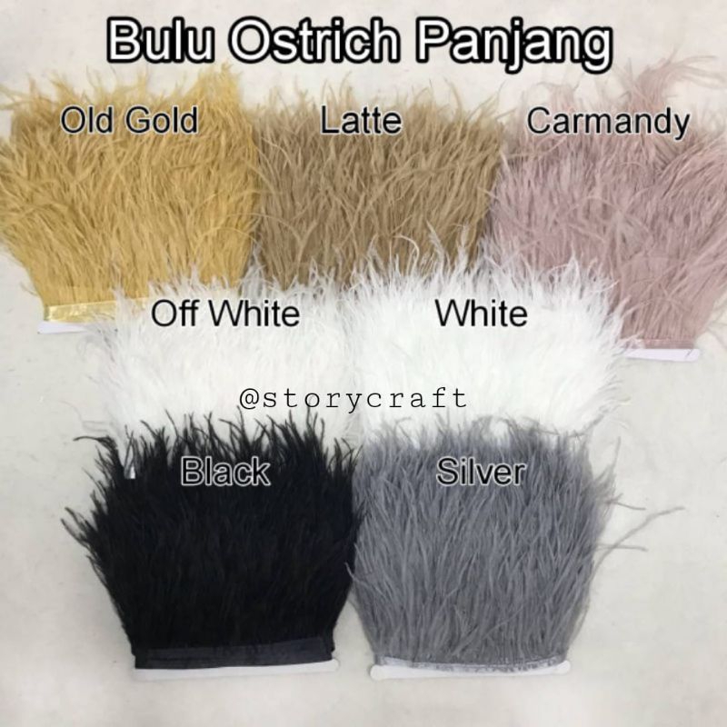 1 METER - BULU OSTRICH PANJANG PREMIUM/ BULU BAJU/ BULU HIAS