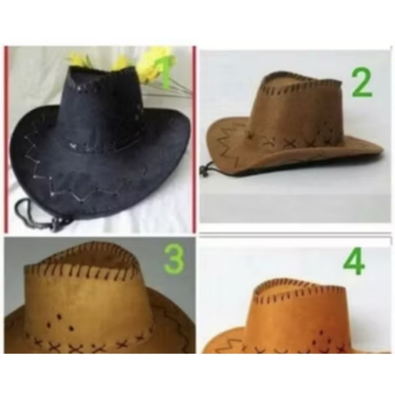 Jojokids - Topi Koboi Anak / Cowboy Ranch Hat Scart Set | Kostum Cowboy Set Topi Dewasa | Topi Koboi