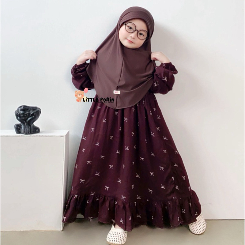 Baju Muslim Lebaran Hampers Gamus Set Hijab Dress Dreas Cewek Terbaru 2026 Gamis Anak Perempuan 3 9 