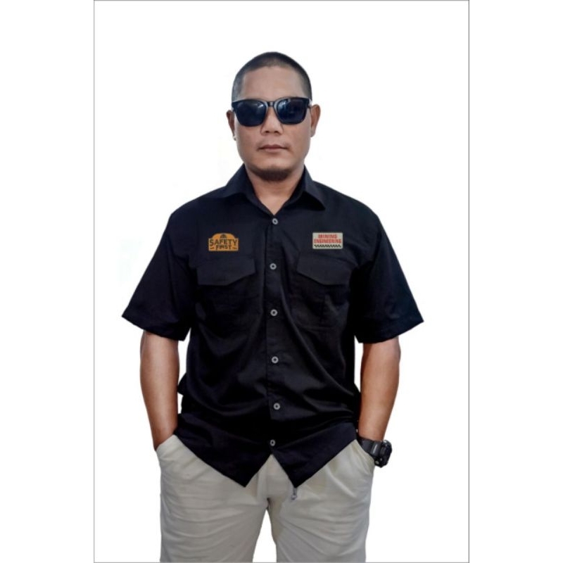 KEMEJA WORKSHIRT MINING ENGINEERING VOL 2 BELAKANG TULISAN BORDIR KOMPUTER