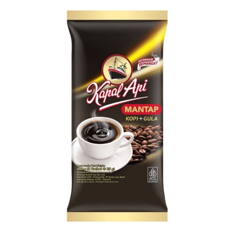 

Kapal Api Mantap Kopi Instan + Gula 8 x 25 g