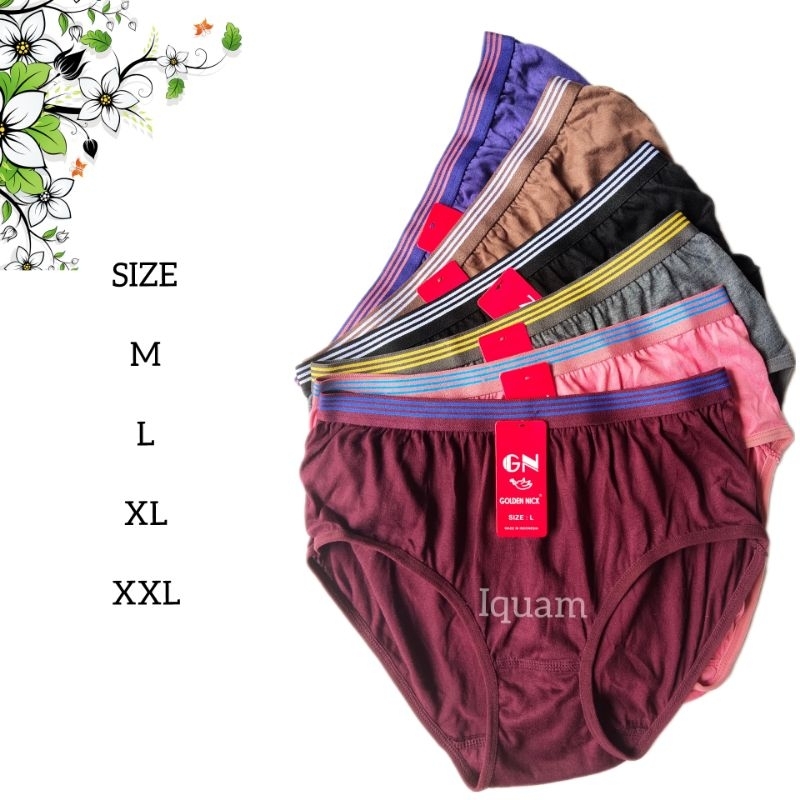 4 PCS Celana Dalam Wanita Perempuan Golden Nick 932 Dewasa Remaja Size M L XL XXL Lembut