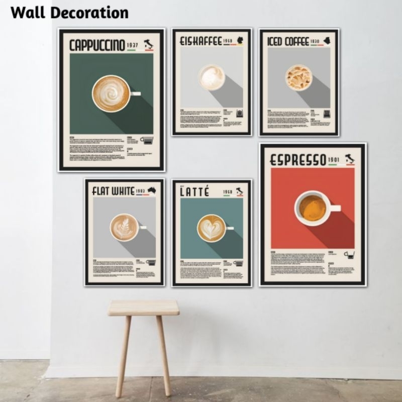 Poster Kayu kopi coffeshop - Hiasan Dinding Kantor - Walldecor - Dekorasi Ruang Cafe Toko Kamar Dind