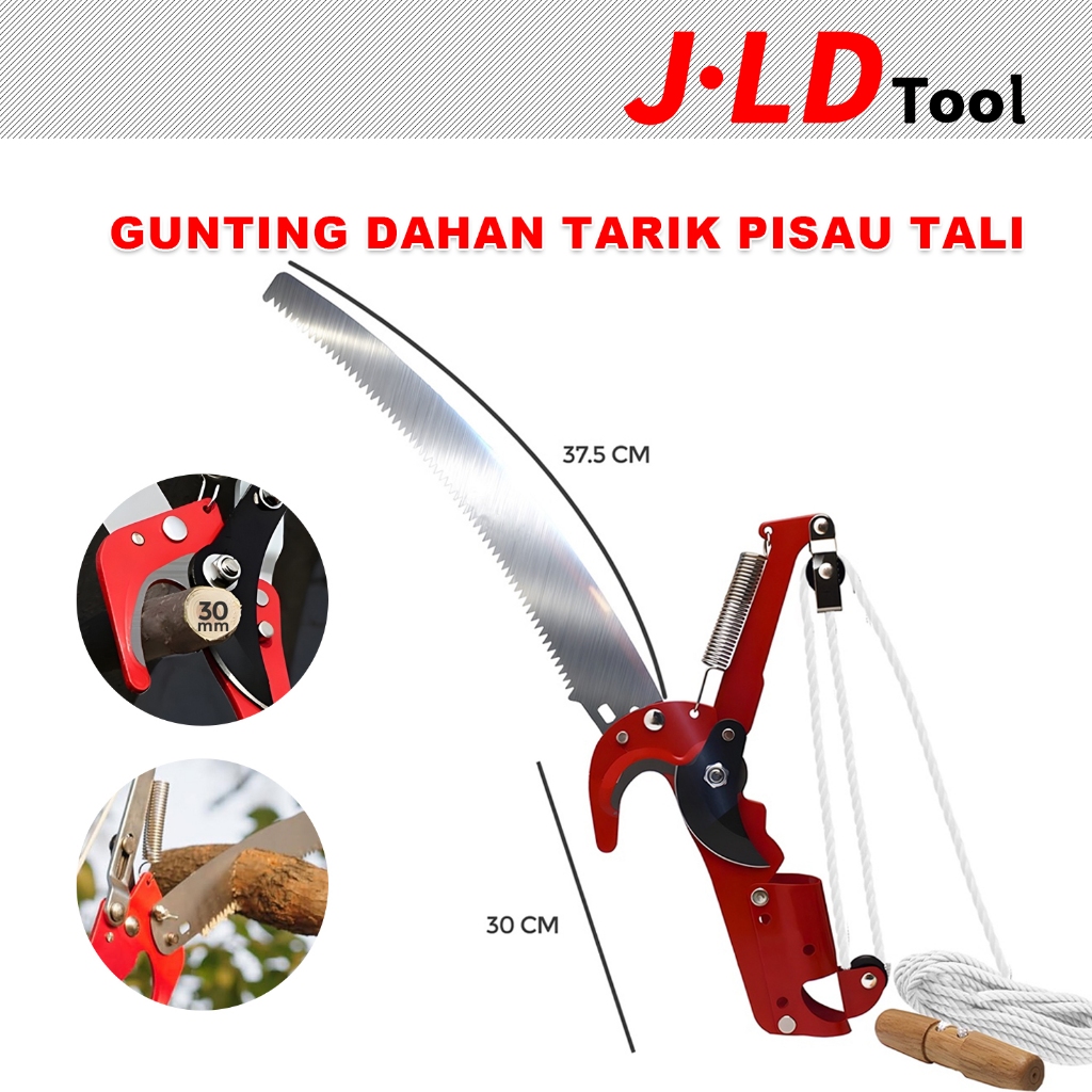 JLD Gunting Dahan Tarik Pisau Tali Gunting Tarik Gergaji Dahan Pohon Tree Pruner Multifungsi