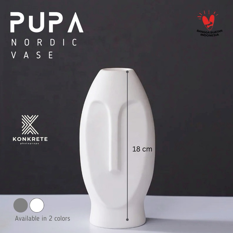 Vas Bunga Pupa Concrete Nordic Vase Scandinavian Home Decor Dekorasi Kamar Estetik Properti Foto  Ke