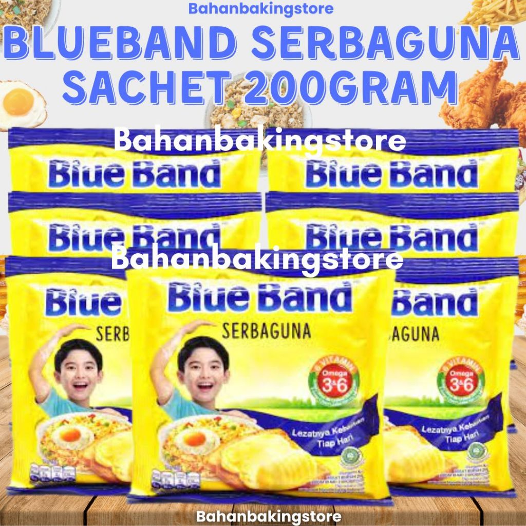 

BLUEBAND MARGARINE SERBAGUNA SACHET 200 GRAM MENGANDUNG OMEGA 3&6 | SERBAGUNA UNTUK MEMASAK, MENGOLES & MEMBUAT KUE 200GRAM