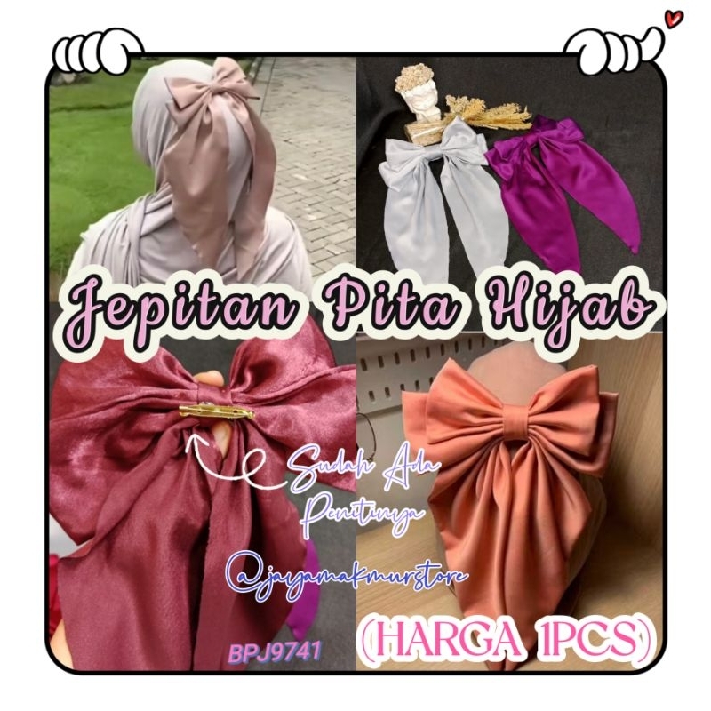 JEPITAN PITA HIJAB / BROS PITA HIJAB PENITI / PITA SATIN HIJAB / AKSESORIS HIJAB / BPJ9741