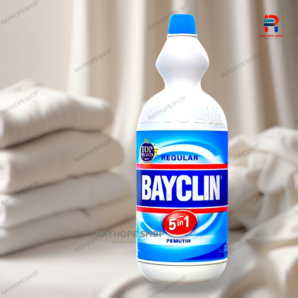 PROMO BAYCLIN 5 in 1 5in1 Regular Cairan Cair Pemutih Whitening Pakaian Cuci Baju Putih Botol Plasti