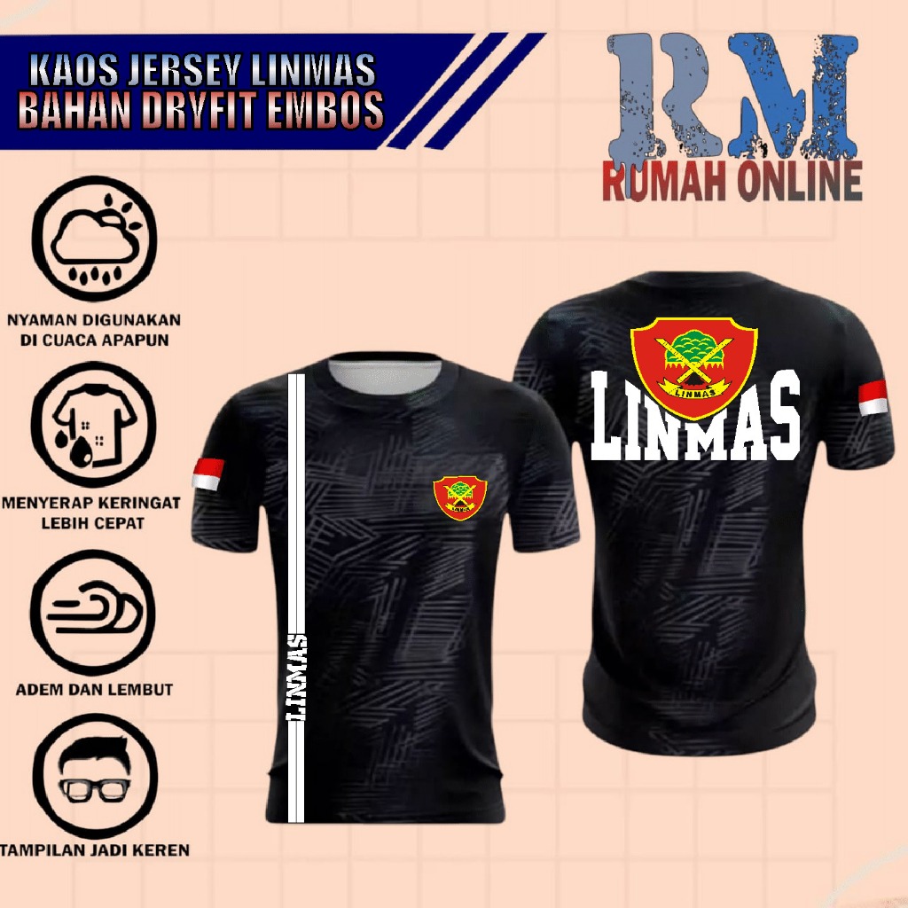 Kaos Jersey Linmas / Kaos Linmas / Bahan EMBOS / Bisa COD