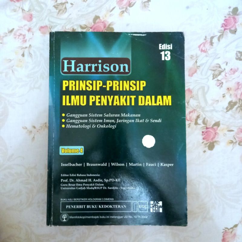 [BUKU BEKAS] HARRISON PRINSIP-PRINSIP ILMU PENYAKIT DALAM VOL. 4 EDISI 13