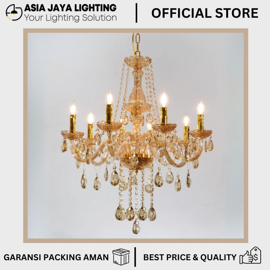 LAMPU GANTUNG KRISTAL / LAMPU KRISTAL HIAS / LAMPU KRISTAL GANTUNG / CHANDELIER KRISTAL / LAMPU KRIS