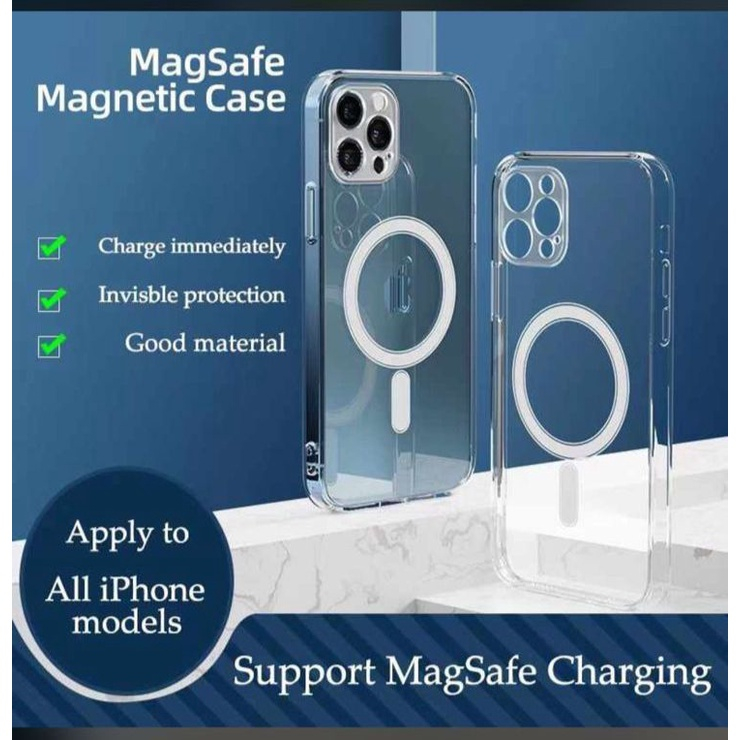 MAGSAFE CLEAR Iphone 11 12 13 Mini 13Pro 13Promax 12Pro 12Promax 11Pro 11Promax Case Ori Magnet Safe