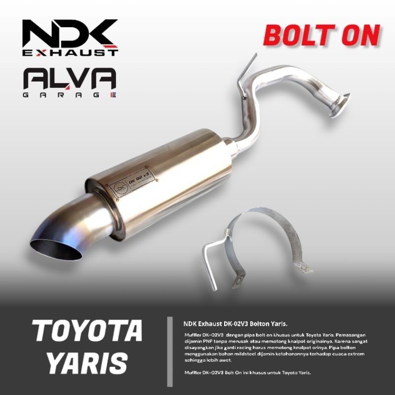 Knalpot Mobil Yaris NDK Exhaust DK-02V3 Bolton Yaris Bapao Lele Joker NDK Exhaust Knalpot Mobil Raci