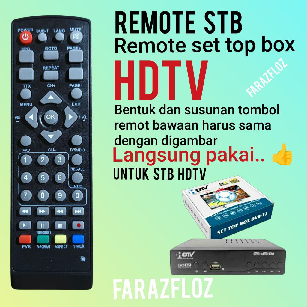 Remote set top box HDTV stb dvbt2 remot langsung nyambung