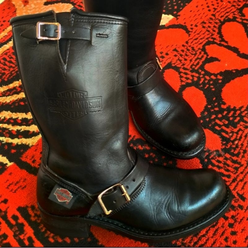 HARLEY DAVIDSON ENGINEER BOOTS 50s Style STEEL TOE