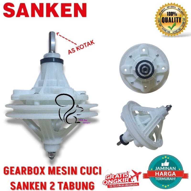 [SANKEN TW-1127] Gearbox Girbox Mesin Cuci SANKEN 2 Tabung Pully TW 1127