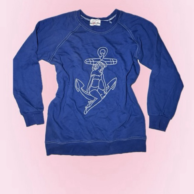 Preloved Nautical Blue Graphic Sweater