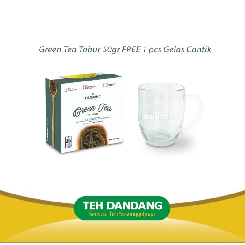 

[ GRATIS GELAS CANTEL MINI ] teh dandang greentea tabur 50gr
