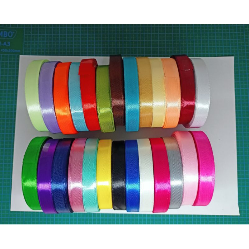 

pita satin 1/2inchi / lebar:1,2cm ( isi:20yard / 25yard )