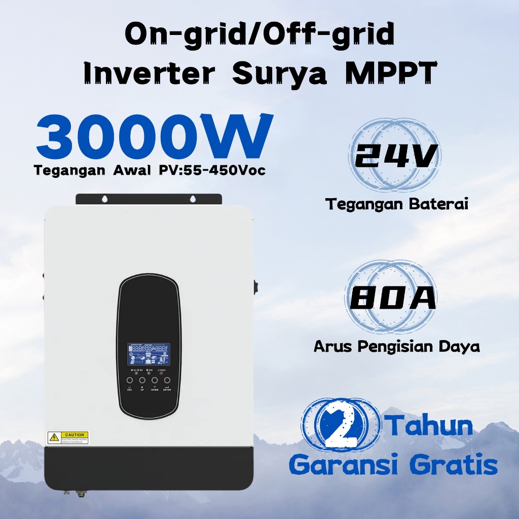3KW Hybrid Solar Inverter Hybrid Grid Tie MPPT Hybrid Inverter 24V 450VDC Off-Grid Hybrid Solar Inve