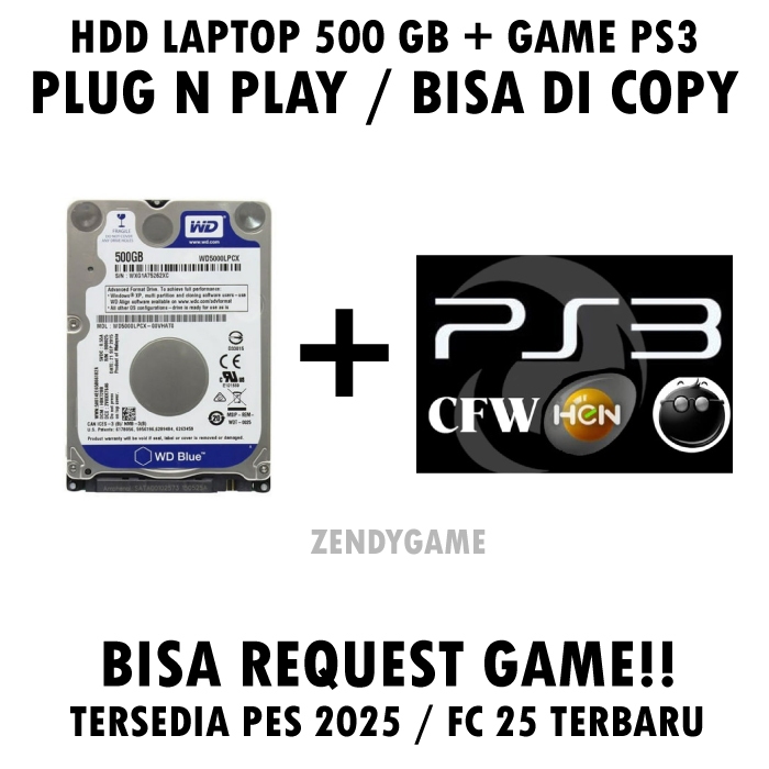 HARDISK PS3 500 GB PLUG N PLAY | HDD PS3 MULTIMAN/MCM 500 GB | HARDISK GAME PS3 CFW OFW HEN | FOLDER