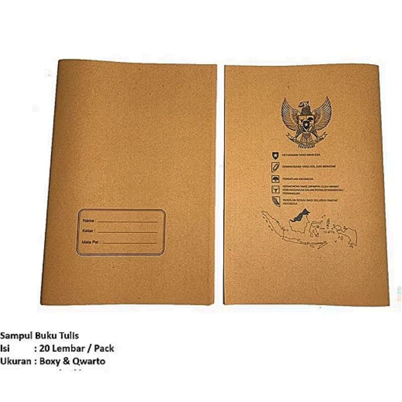 

Sampul Buku kertas coklat Uk Boxy Nama ( perpack isi 20 lembar )