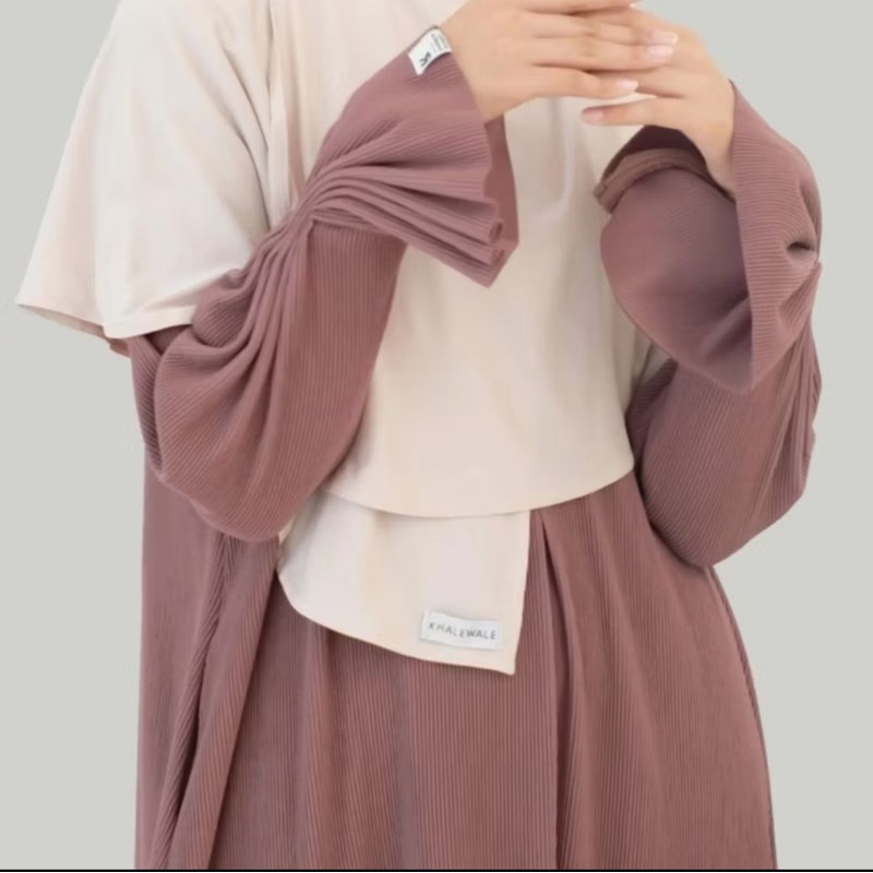 KHALEWALE - Preloved Pleats Dress Abaya Khalewale Ori ukuran S Rose