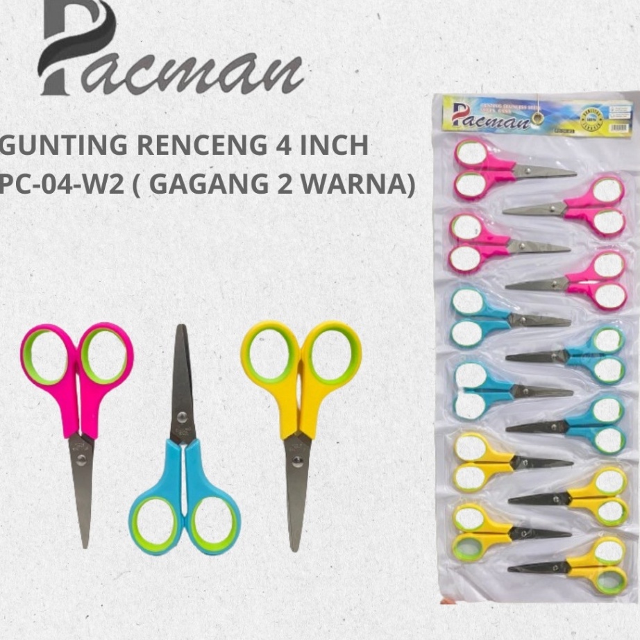 

Gunting Renceng isi 12 pcs Murah 4 inch Stainles Stell Pacman