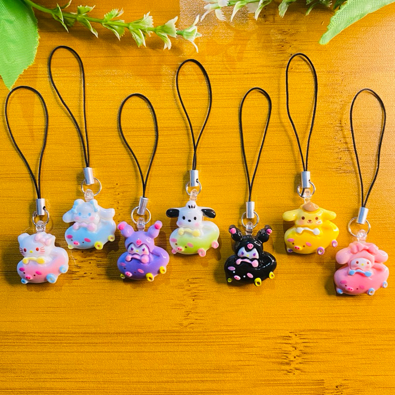 Gantungan HP Lucu karakter ( Kuromi, Cinnamorrol, Melody, Hello Kitty, Pom Purin, Pochacco )