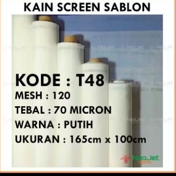 

Kain Screen Sablon Manual T48 70 micron Lebar 165cm Mesh 120