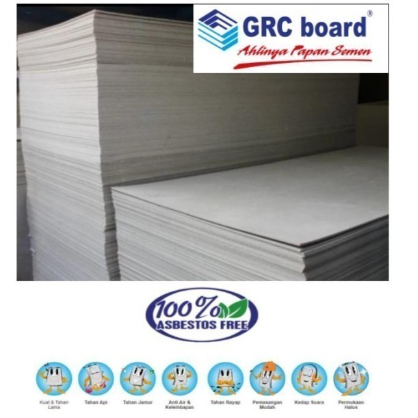 GRC BOARD 6mm FULL ORIGINAL - Aplikasi Plafon & Partisi 6X3000X1220mm