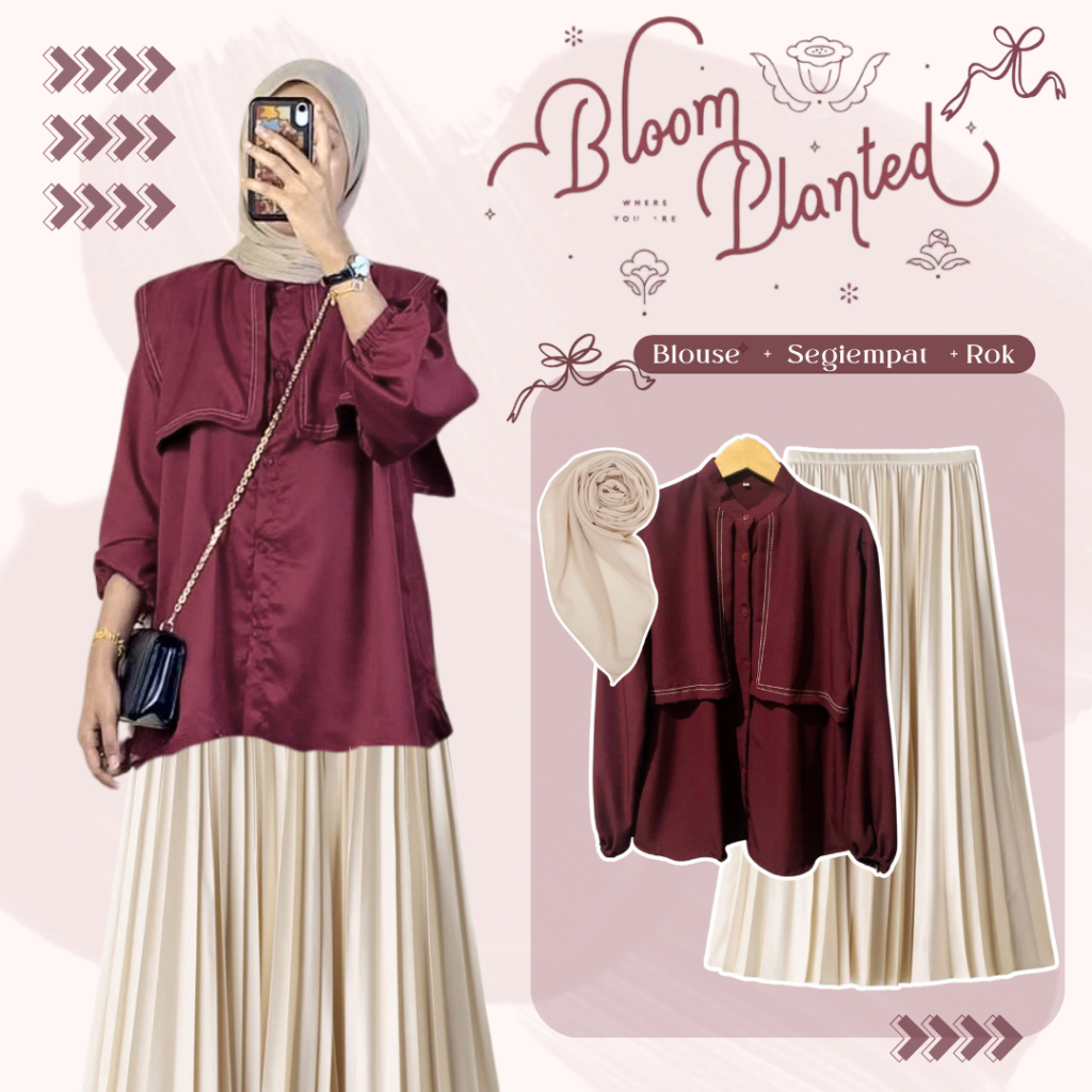 One Set Baju Kekinian Kuliah I Setelan Kerja Korean Style I Baju Kekinian Remaja Wanita I L26N