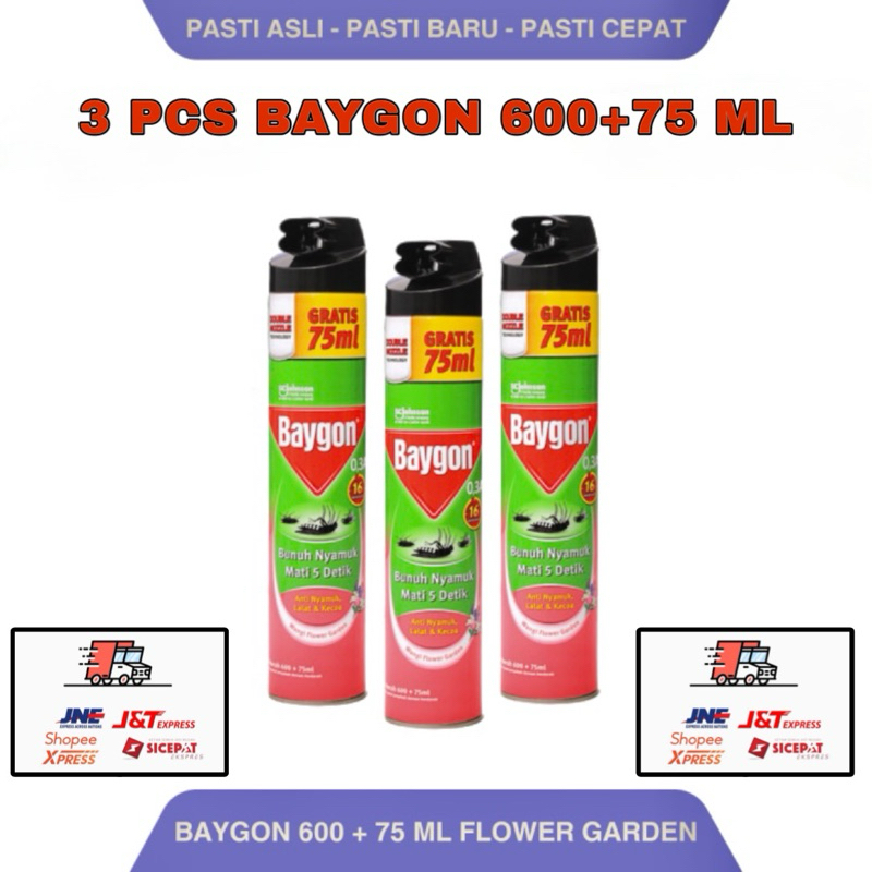 3 PCS BAYGON AEROSOL ISI 600+75 ML PEMBASMI NYAMUK KECOA LALAT DAN SERANGGA HARGA TERMURAH SE INDONE
