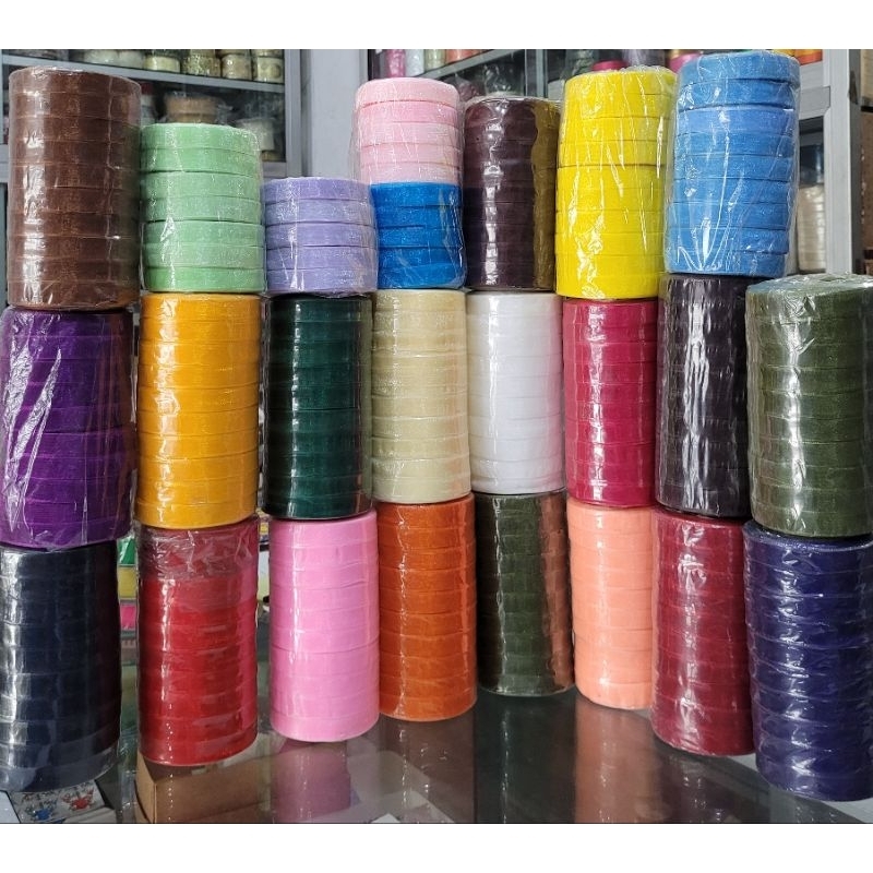 

Pita Organdi Polos Warna 13mm 1 cm 1/2 in .Pita Organza. 20 yard