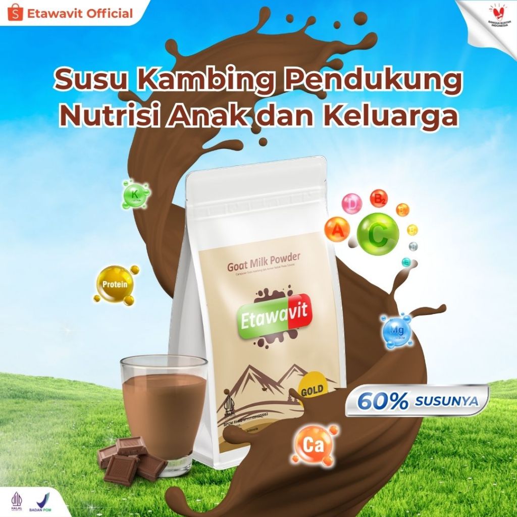 

ETAWAVIT Susu Kambing Etawa Solusi Asam Urat dan Nyeri Sendi 1 kg rasa coklat