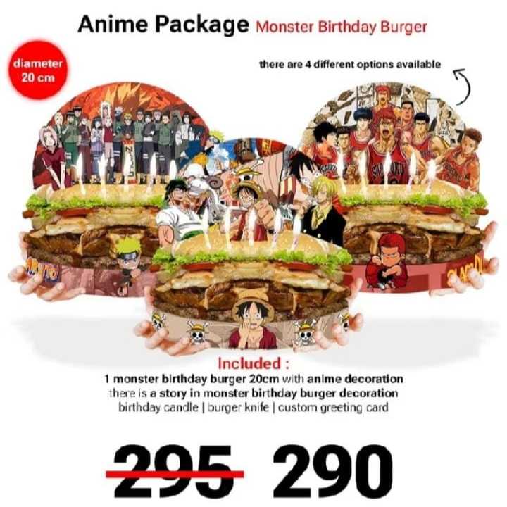 

Anime Monster Birthday Burger Package