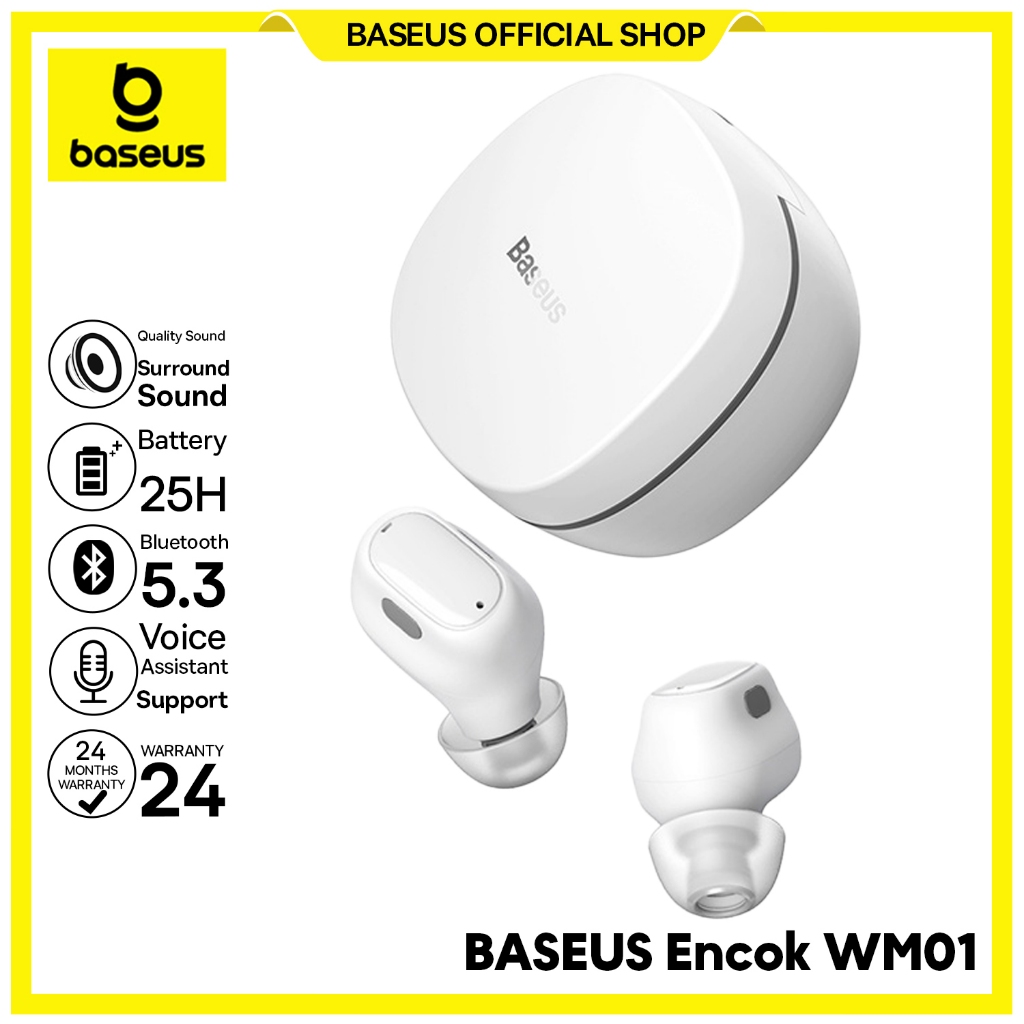 Baseus Encok WM01 TWS Mini Earbuds Super Bass Headset Bluetooth