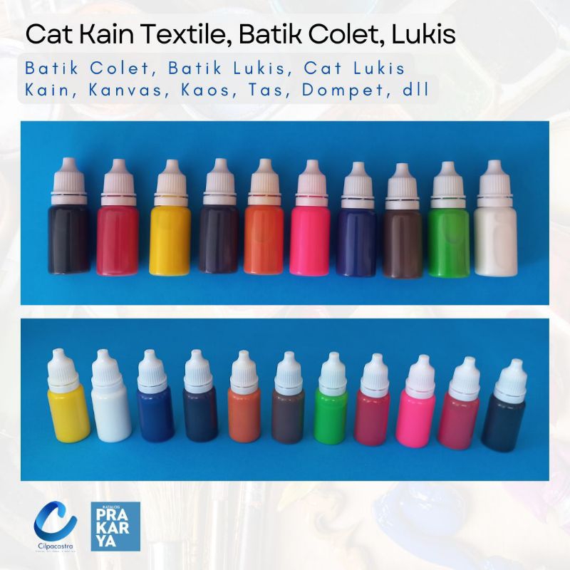 

Cat Batik Kain Textile Lukis Batik Colet 15ml, Prakarya Sekolah, Seni Rupa