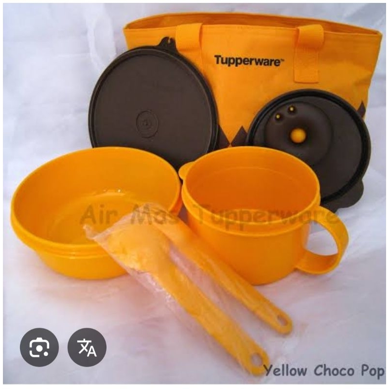 Yellow choco pop Tupperware/Lunch box set tupperware