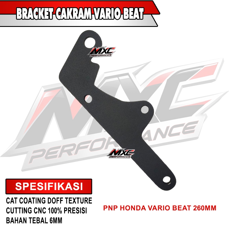 Breket Dudukan Kaliper Piringan Disc Cakram Kaliper Standar Nissin 1 Piston Vario Beat 260mm