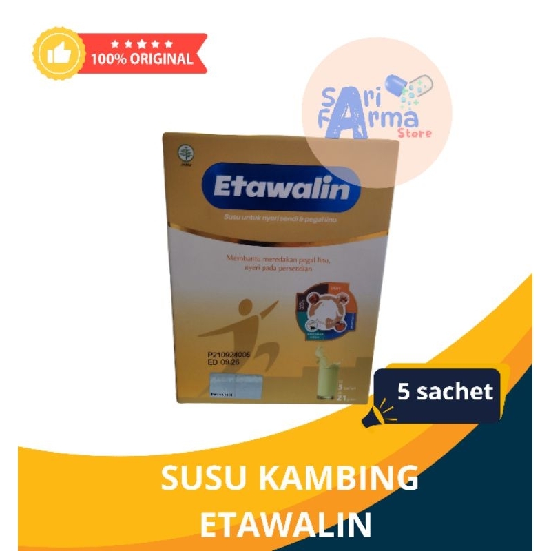 

Susu Kambing Etawalin untuk Pegal Linu, Nyeri Sendi isi 5 sachet