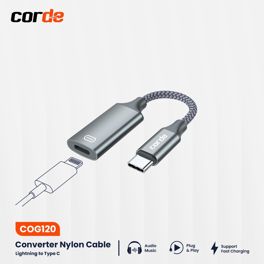 CORDE Converter Apple Lightning to Type C Support Audio Voice Data COG120