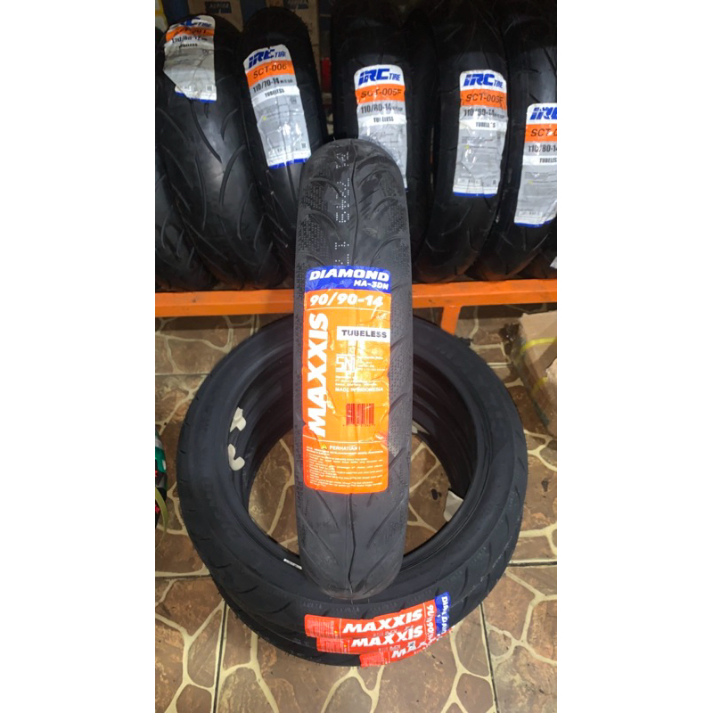 BAN LUAR MAXXIS DIAMOND 90/90-14 TUBLES. BAN BELAKANG BEAT, VARIO. FREE PENTIL.B