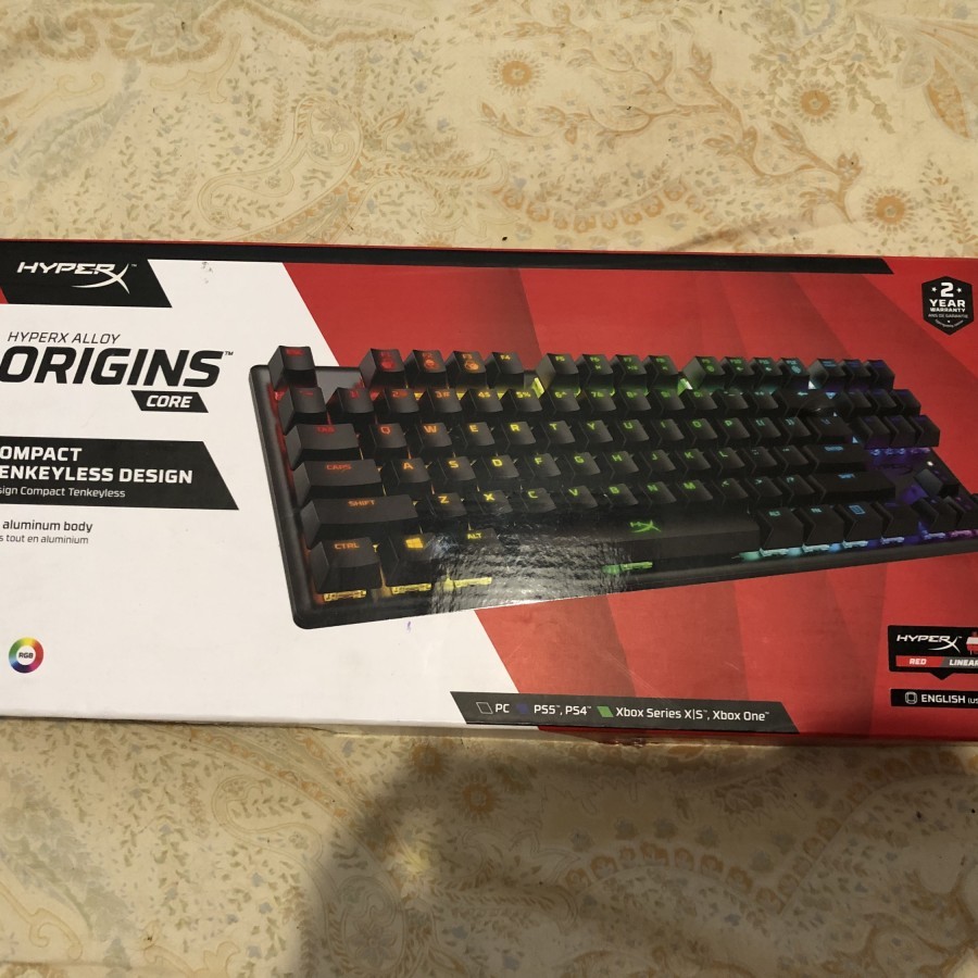 HyperX Alloy Origins Core PBT HX Red - Mechanical Gaming Keyboard tkl second bekas