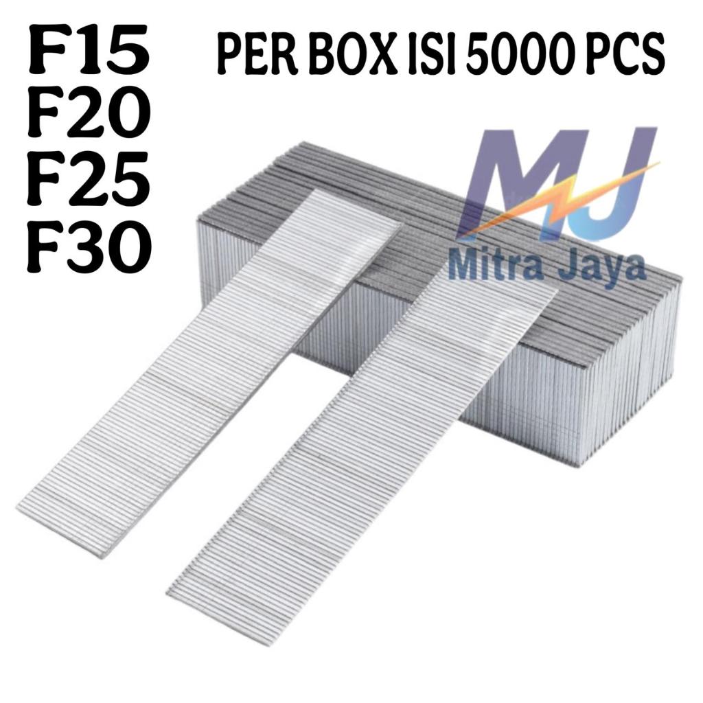

Isi Staples F15 F20 F25 F30 Isi 5000Buah Per Box Mesin Paku Tembak Refill Air Nailer Stapler Gun