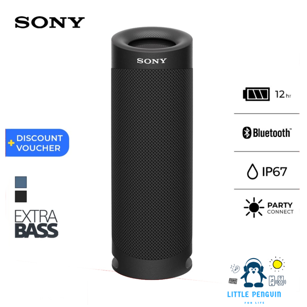 SONY SRS-XB23 Speaker Speaker Bluetooth Extra Super Bass Battery Up to 12h Android & IOS - Black Por